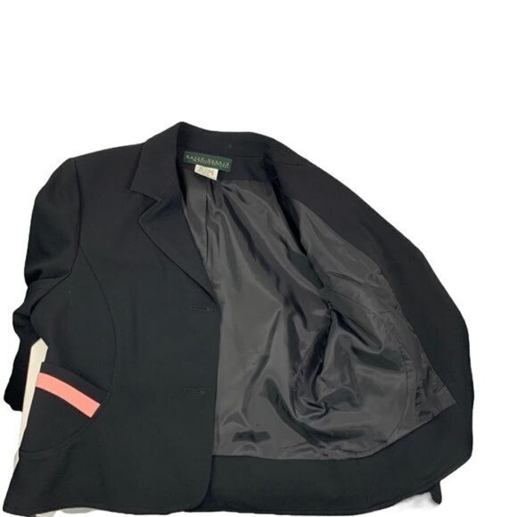 Harve Benard Women’s Cropped Tuxedo Blazer - Black/Pink, Size 8 - Picture 4 of 9